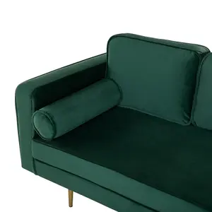 Left Hand Velvet Chaise Lounge Emerald Green MIRAMAS