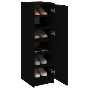 Berkfield Shoe Cabinet Black 30x35x100 cm Engineered Wood