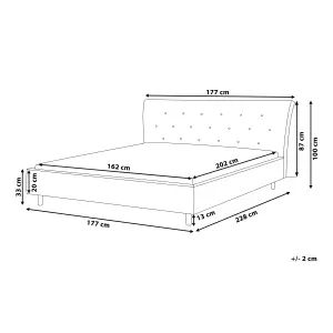 Fabric EU King Size Bed Grey SAVERNE