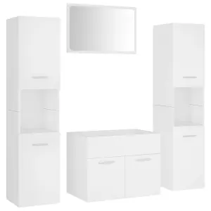 Berkfield Bathroom Furniture Set White Engineered Wood