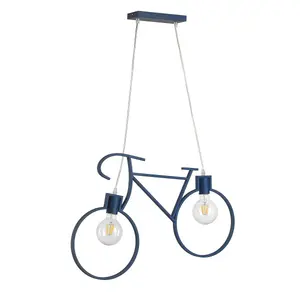 Luminosa Bike Pendant Ceiling Light, Blue