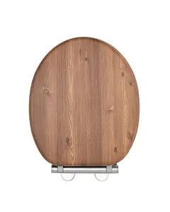 AQUALONA Teak Toilet Seat - MDF Wood with Slow Close and One Button Quick Release