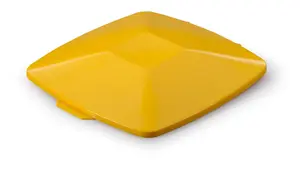 Durable DURABIN Square 40L Square Lid - Strong Recycling Waste Bin Lid - Yellow