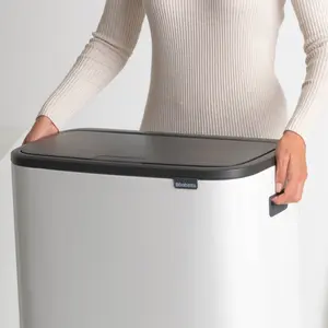 Bo Touch Bin, 60 litre, with 1 inner Plastic Bucket White