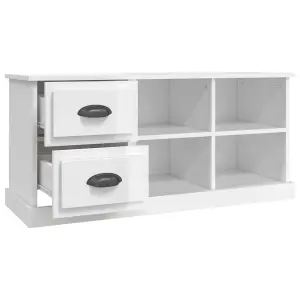 Berkfield TV Cabinet High Gloss White 102x35.5x47.5 cm Engineered Wood