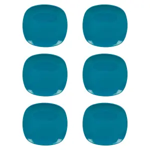 URBNLIVING 3cm Height Teal 6 Plastic Side Plates