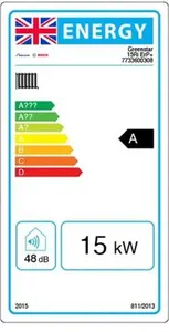 Worcester Bosch Greenstar Ri 15Kw Heat Only Gas Boiler ERP 7733600308 White Multi-Directional, Size: 491x421x728mm