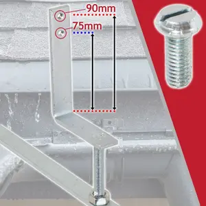 SPARES2GO Gutter Rise & Fall Bracket Universal Galvanised Steel Adjustable Fascia Support Kit