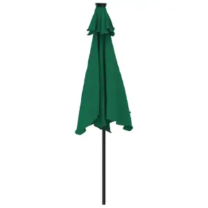 Berkfield Garden Parasol with Steel Pole Green 225x225x212 cm