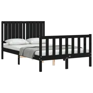 Berkfield Bed Frame with Headboard Black 120x200 cm Solid Wood