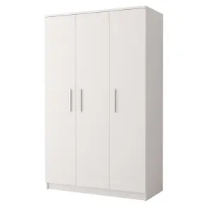 Stylish Omega 19 Hinged Wardrobe W1200mm H1930mm D500mm - White Matt Finish