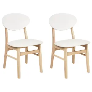 Set of 2 Dining Chairs AMERY Rubberwood Cream