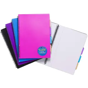 Tiger Stationery Ring Bound Subject Notebooks Black/Purple/Pink/Purple (A4)