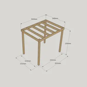 Box Pergola - Wood - L240 x W360 x H270 cm - Light Green