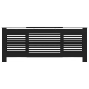 Berkfield MDF Radiator Cover Black 205 cm