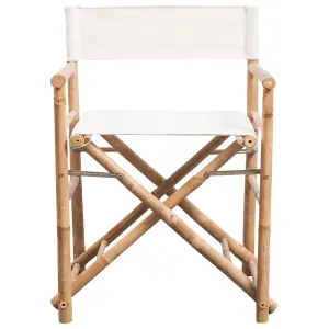 Berkfield Folding Director's Chair 2 pcs Bamboo and Canvas