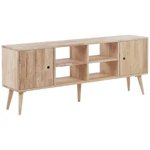 Beliani Scandinavian TV Stand Light Wood CHANDLER