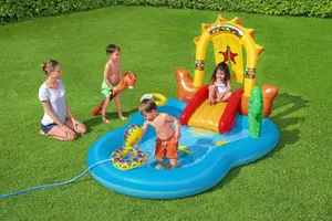 Bestway Wild West Play Centre Children's Paddling Pool with Slide for Outdoor Fun