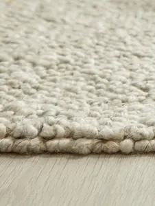 Silver Wool Modern Plain Easy to clean Rug for Dining Room, Bed Room, and Living Room-200cm X 290cm