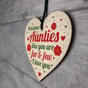 Red Ocean Auntie Aunt Aunty Gifts For Birthday Christmas Handmade Wooden Heart Plaque Friendship Gift For Auntie And Uncle