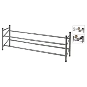 Storage Solutions Shoe Rack with 2 Levels (61.5-115)x23x38 cm