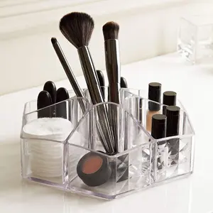 7 Section Vanity Organiser - Clear Acrylic Cosmetic Makeup Display Box - Lipstick Jewelry Makeup Display Tidy Box