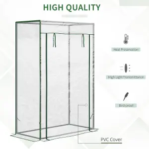 Outsunny 100 x 50 x 150cm Greenhouse w/ Zipper Roll-up Door Outdoor Transparent