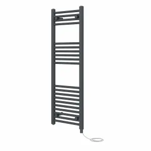 Rinse Bathrooms 600W Electric Heated Warming Towel Rail Bathroom Radiator Anthracite - 1200x400mm