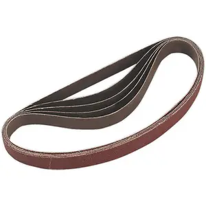 5 Pack of 20mm x 520mm Sanding Belts - 60 Grit Aluminium Oxide for Precision Sanding