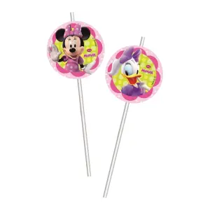 Disney Minnie Mouse Bow Disposable Straws (Pack of 6) Multicoloured (One Size)