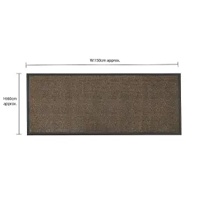 JVL Heavy Duty Barrier Door Mat, 60x150cm, Brown/Black