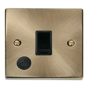 Antique Brass 1 Gang 20A DP Switch With Flex - Black Trim - SE Home