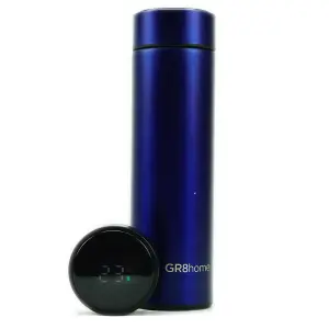 Smart 500ml Water Bottle Stainless Steel Vacuum Flask With Temperature Display Dark Blue