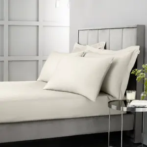 Bianca Fine Linens Bedroom Luxury 400 Thread Count Cotton Sateen Flat Sheet Oyster