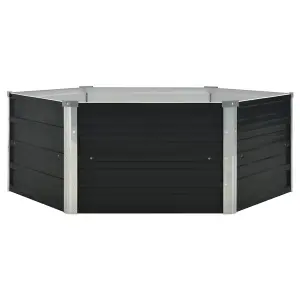 Berkfield Raised Garden Bed Anthracite 129x129x45 cm Galvanised Steel