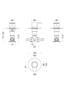 Pride Round Concealed Shower Stop Tap - Chrome - Balterley