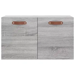 Berkfield Wall Cabinet Grey Sonoma 60x36.5x35 cm Engineered Wood