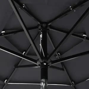 Berkfield 3-Tier Parasol with Aluminium Pole Anthracite 2 m