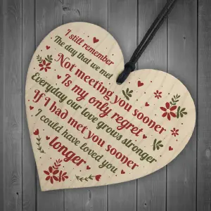 Red Ocean Valentines Day Anniversary Gifts For Her Him Handmade Wooden Hanging Heart Sign Gift For Boyfriend Girlfriend