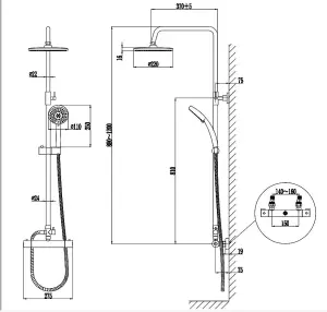 SKY Bathroom 3-spray pattern Chrome Thermostatic Shower kit