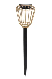 Faroz Brown Rattan effect Solar-powered Integrated LED Outdoor Stake light