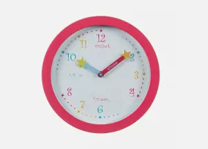 Nursery Learn To Tell The Time Clock - Pink