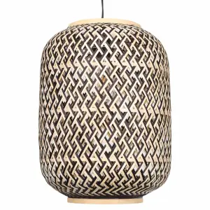 First Choice Lighting Set of 2 Tonia Mixed Bamboo Weaved Pendant Lightshades