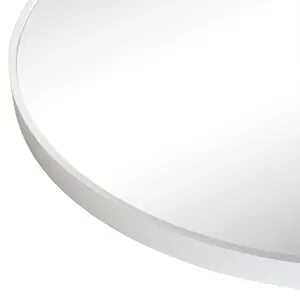 Round Metal Accent Wall Mirror Sliver / 80cm H x 80cm W