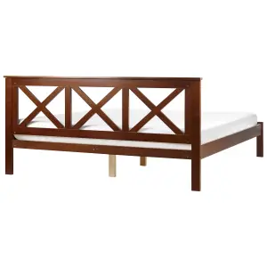 Wooden EU Super King Size Bed Dark TANNAY