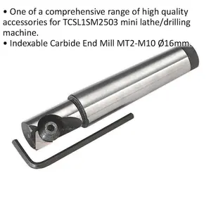 High-Performance 16mm Indexable Carbide End Mill for Lathe and Drilling Machines