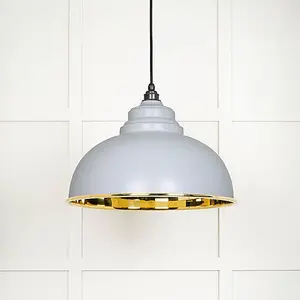 Smooth Brass Harborne Pendant in Birch