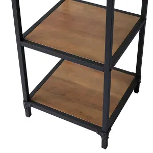 Industrial Style 6-Tier Metal Framed Wooden Bookshelf