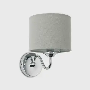 ValueLights Rocha Silver Indoor Wall Light and E14 Candle LED 4W Warm White 3000K Bulb