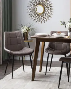 Set of 2 Dining Chairs MELROSE II Faux Leather Dark Brown